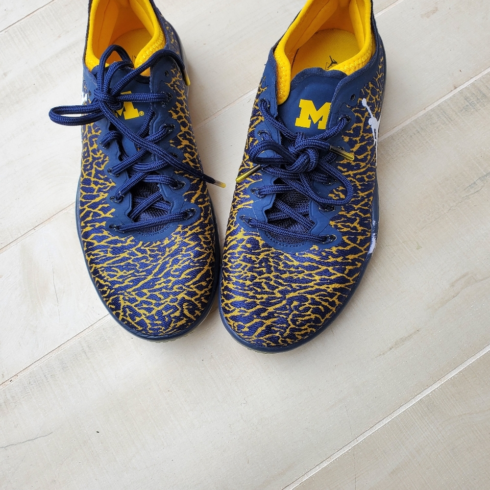 Jordan University Of MICHIGAN Athletic Sneakers with Crackle Design - Picture 4 of 10